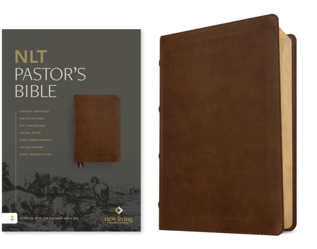 NLT Pastor's Bible, Filament Enabled (LeatherLike, Brown, Red Letter) cover
