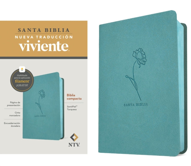 Biblia compacta NTV, con Filament (SentiPiel, Turquesa) cover