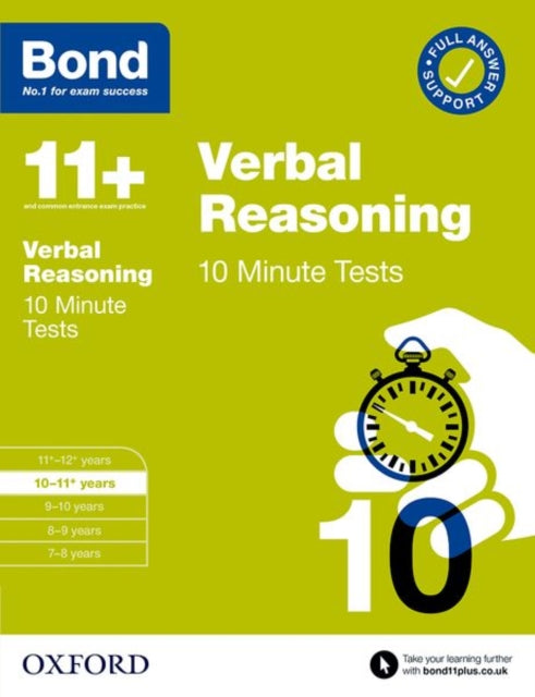 Bond 11+: Bond 11+ Verbal Reasoning Challenge Assessment Papers 10-11 years