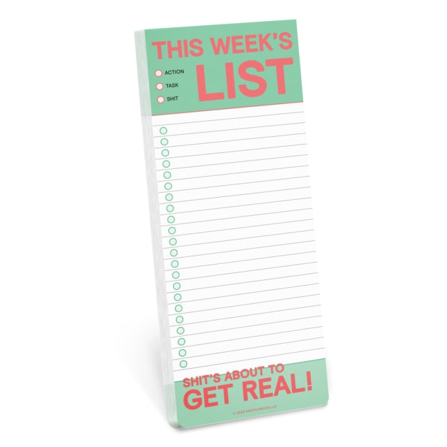 Knock Knock This Week's List Make-a-List Pad