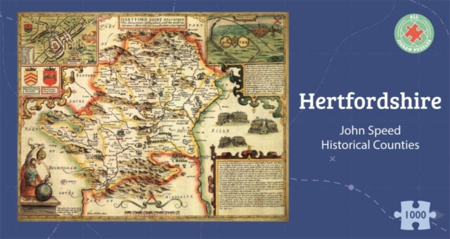 Hertfordshire Historical 1610 Map 1000 Piece Puzzle
