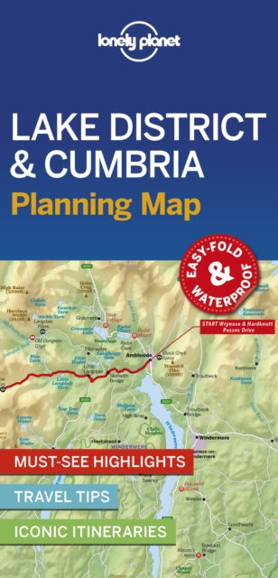 folded,Lonely Planet Lake District & Cumbria Planning Map