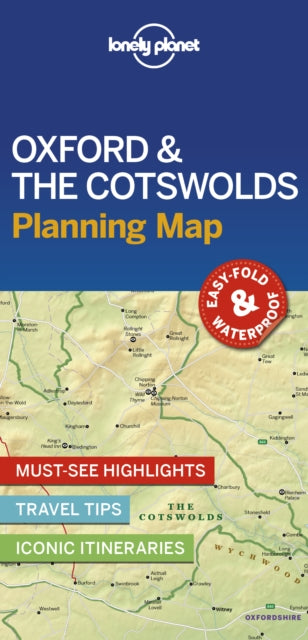 folded,Lonely Planet Oxford & the Cotswolds Planning Map