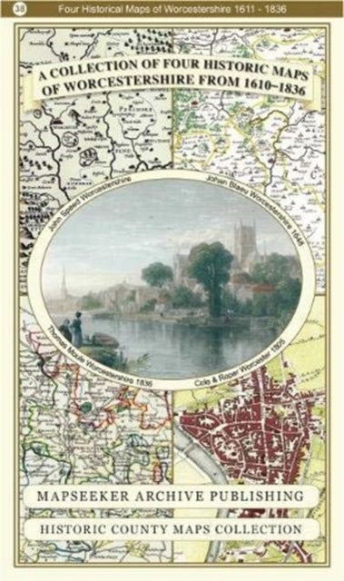 Collection of Four Historic Maps of Worcestershire