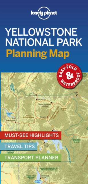 folded,Lonely Planet Yellowstone National Park Planning Map