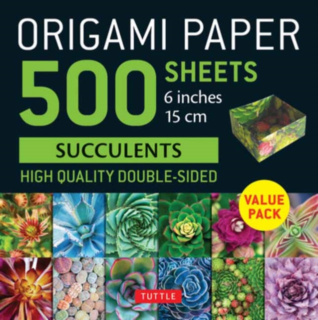 Origami Paper 500 sheets Succulents 6 inch (15 cm): Tuttle Origami Paper: High-Quality, Double-Sided Origami Sheets with 12 Different Photographs (Instructions for 6 Projects Included)