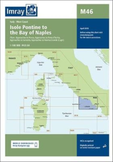 folded,Imray Chart M46: Isole Pontine to the Bay of Naples