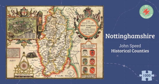 Nottinghamshire Historical 1610 Map 1000 Piece Puzzle