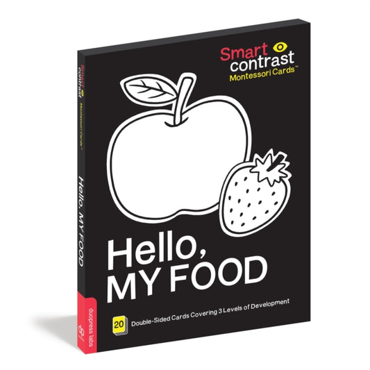 Smartcontrast Montessori Cards(R) Hello, My Food: 20 large-size high-contrast cards perfect for your child's brain development.