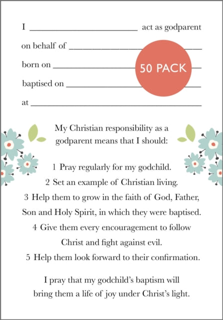 Godparent card 2024: Pack of 50