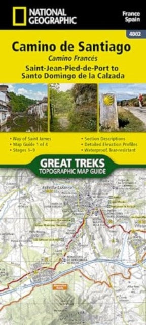 Camino de Santiago - Camino Frances Map 1 of 4: Saint-Jean-Pied-de-Port to Santo Domingo de la Calzada
