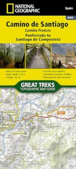 Camino de Santiago - Camino Frances Map 4 of 4: Ponferrada to Santiago de Compostela
