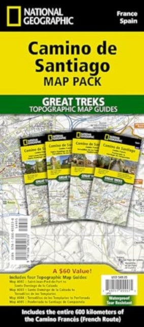 Camino de Santiago Map Map Pack Bundle: 4 map pack for the whole route