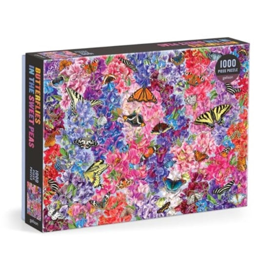 Troy Litten Butterflies In the Sweet Peas 1000 Piece Puzzle