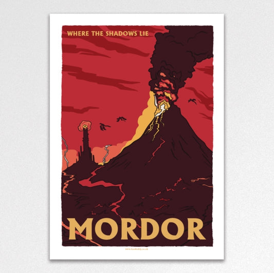 Mordor Vintage Travel Poster A3 Art Print