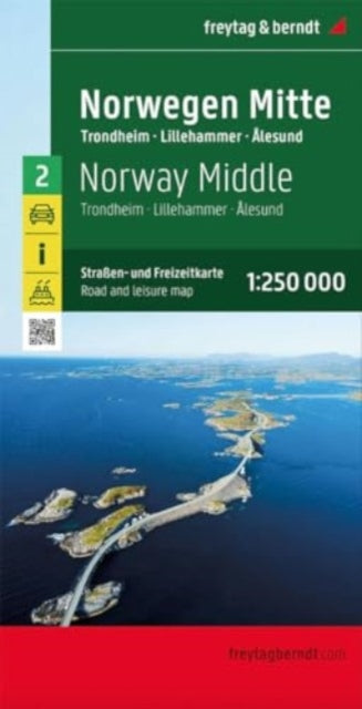 Norway Middle Road and Leisure Map: Trondheim, Lillehammer, Alesund