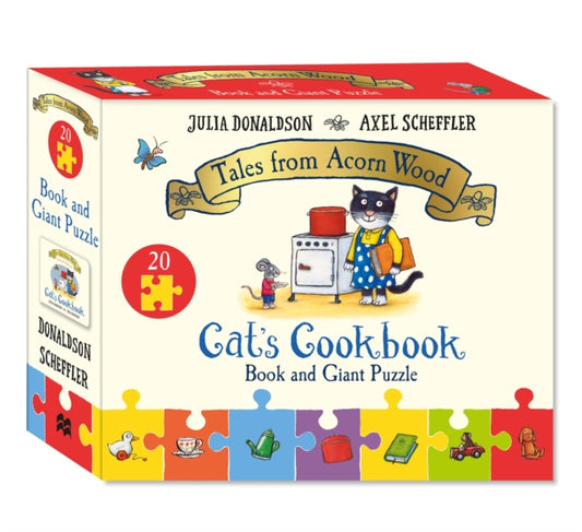 Cat's Cookbook Book and Giant Puzzle Gift Set