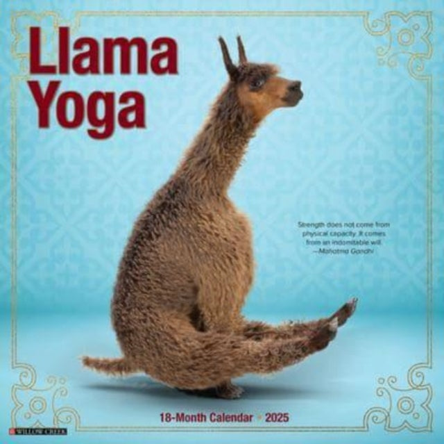 Llama Yoga 2025 12 X 12 Wall Calendar