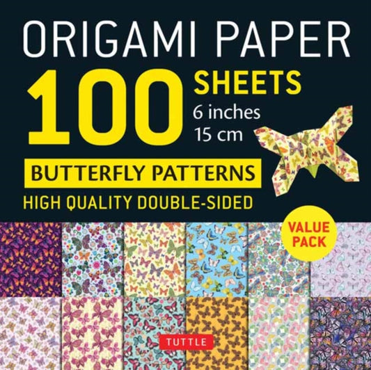 Origami Paper 100 Sheets Butterfly Patterns 6" (15 cm): Double-Sided Origami Sheets Printed with 12 Different Patterns (Instructions for Projects Included)