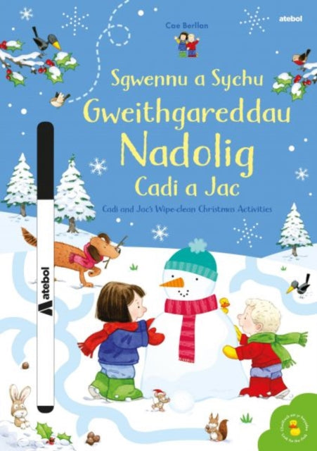 Sgwennu a Sychu - Gweithgareddau Nadolig Cadi a Jac / Cadi and Jac's Wipe-clean Christmas Activities