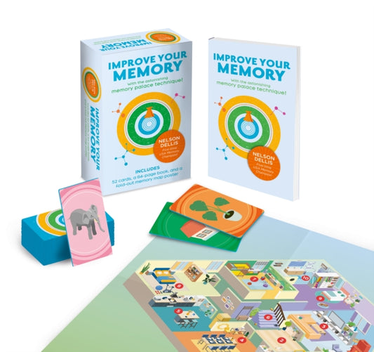 Improve Your Memory: With the Astonishing Memory Palace Technique: Includes 52 Cards, 64-page Book, and a Fold-out Memory Map Poster