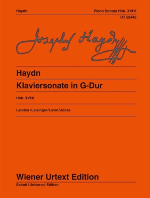 Klaviersonate: Nach den Quellen hrsg. von Christa Landon und Ulrich Leisinger. Hob. XVI:6. piano.