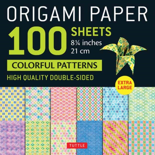 Origami Paper 100 sheets Colorful Patterns 8 1/4" (21 cm): Extra Large Double-Sided Origami Sheets Printed with 12 Different Color Combinations (Instructions for 5 Projects Included)