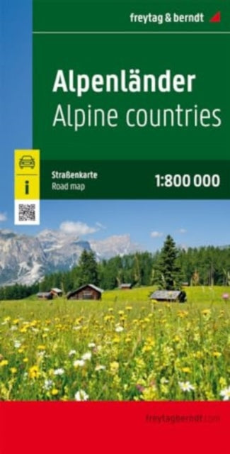 Alpine Countries Road and Leisure Map: Austria - Germany - Liechtenstein - Switzerland - France - Italy - Slovenia