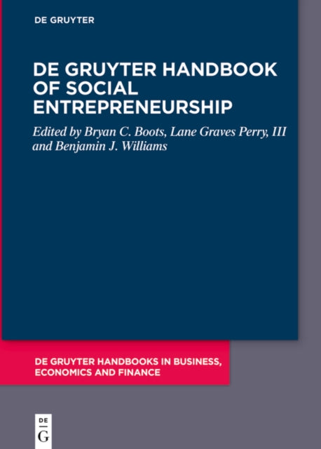 De Gruyter Handbook of Social Entrepreneurship