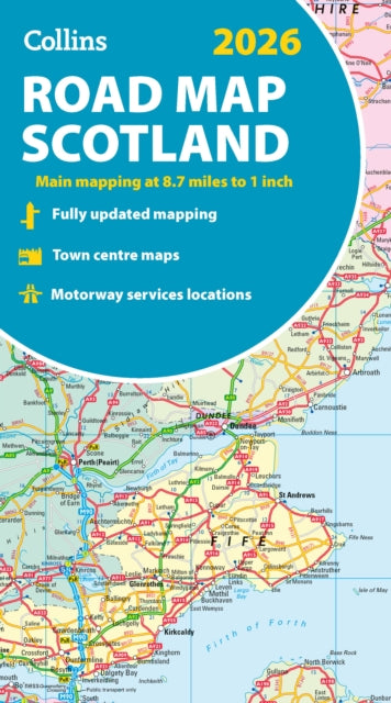2026 Collins Road Map of Scotland: Folded Road Map