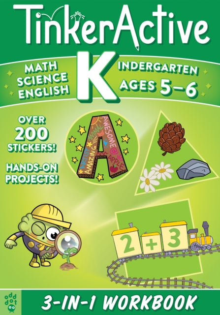 TinkerActive Kindergarten 3-in-1 Workbook: Math, Science, English Language Arts