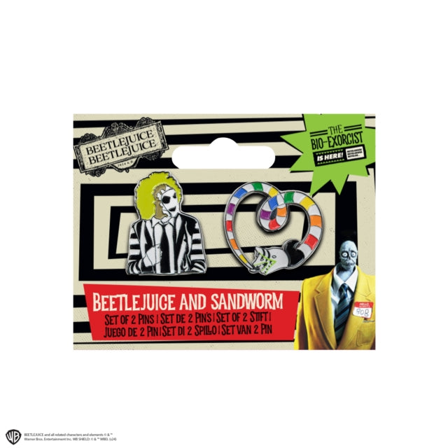 Set of 2 Beetlejuice and Sandworm Pins