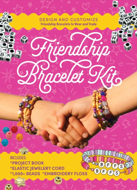 Friendship Bracelet Kit: Design and Customize Friendship Bracelets to Wear and Trade – Includes: Project Book, Elastic Jewelry Cord, 550 Beads, Embroidery Floss