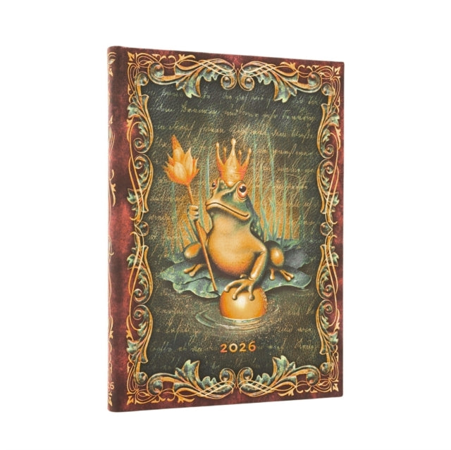 2026 The Brothers Grimm, Frog Prince (Fairy Tale Collection) Midi 12-month Horizontal Hardcover Flexi Dayplanner 2026 (Elastic Band Closure)