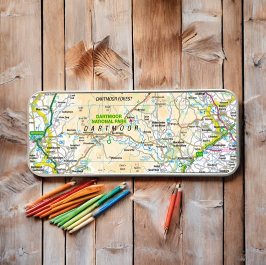 OS Map Metal Pencil Tin - Dartmoor National Park