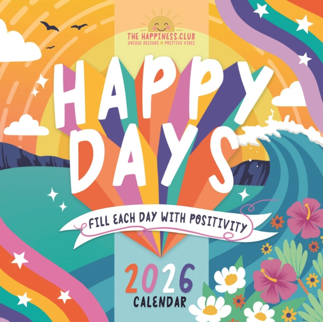 Happiness Club Square Wall Calendar 2026
