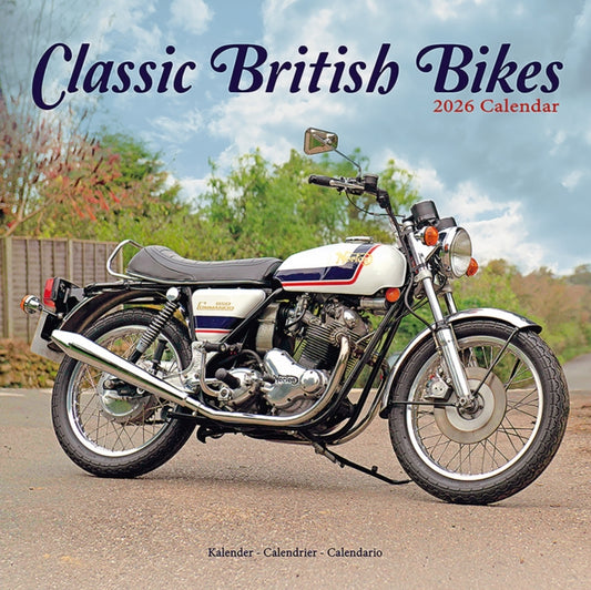 Classic British Bikes Calendar 2026  Square Motorbike Wall Calendar - 16 Month