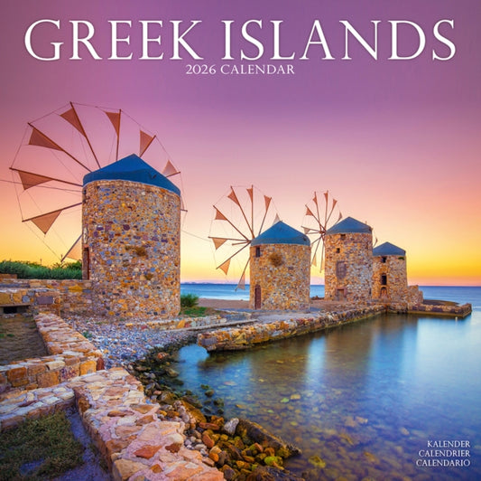 Greek Islands Calendar 2026  Square Travel Wall Calendar - 16 Month