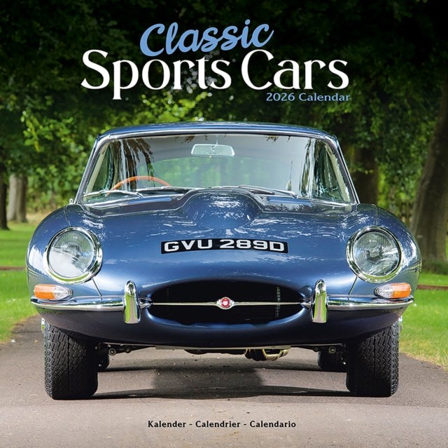 Classic Sports Cars Calendar 2026  Square Car Wall Calendar - 16 Month