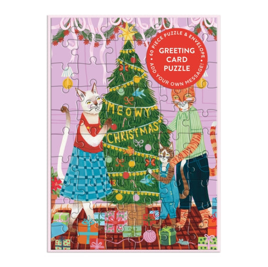 Meowy Christmas Greeting Card Puzzle