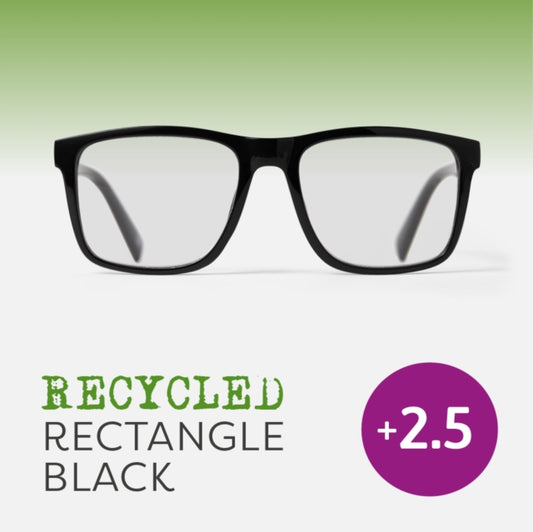 Easy Readers - Recycled Rectangle Black (2.5)