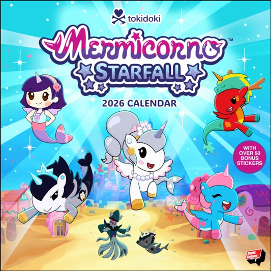 Mermicorno: Starfall 2026 Wall Calendar with 50 Bonus Stickers