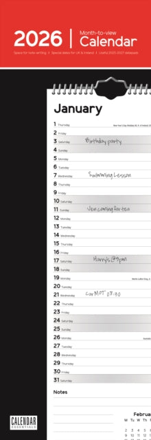 Essential Slim Calendar 2026