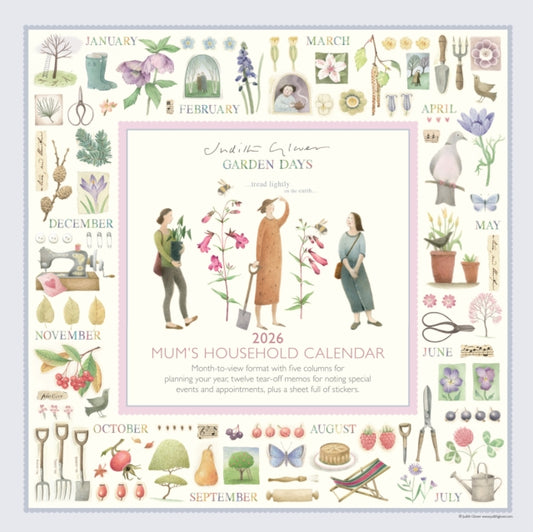 Garden Days Planner Wall Calendar 2026