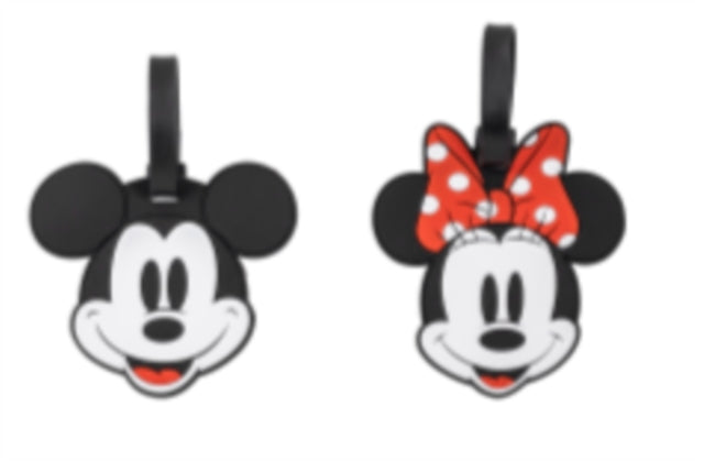 Disney Mickey And Minnie Mouse Red And Black 2 Piece Luggage Tag Set