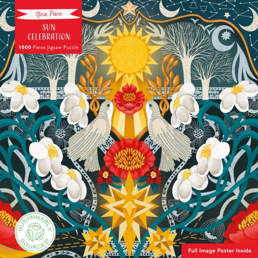 Adult Sustainable Jigsaw Puzzle Nina Pace: Sun Celebration: 1000-pieces. Ethical, Sustainable, Earth-friendly