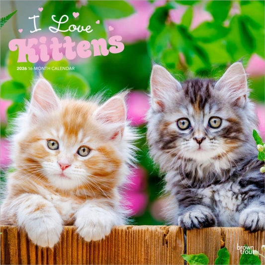 Kittens, I Love 2026 Square Flap Calendar