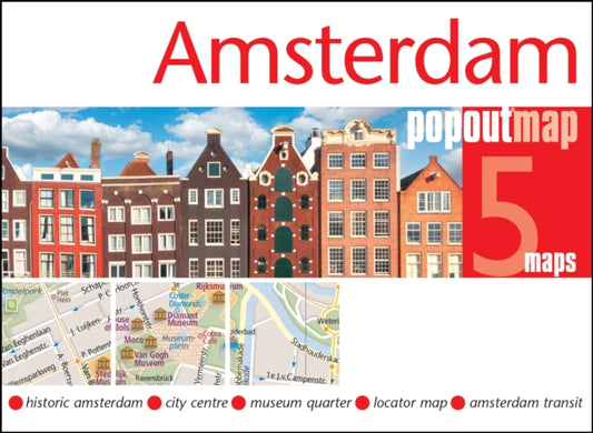 Amsterdam PopOut Map - pocket size, pop up map of Amsterdam city centre: Includes transport map