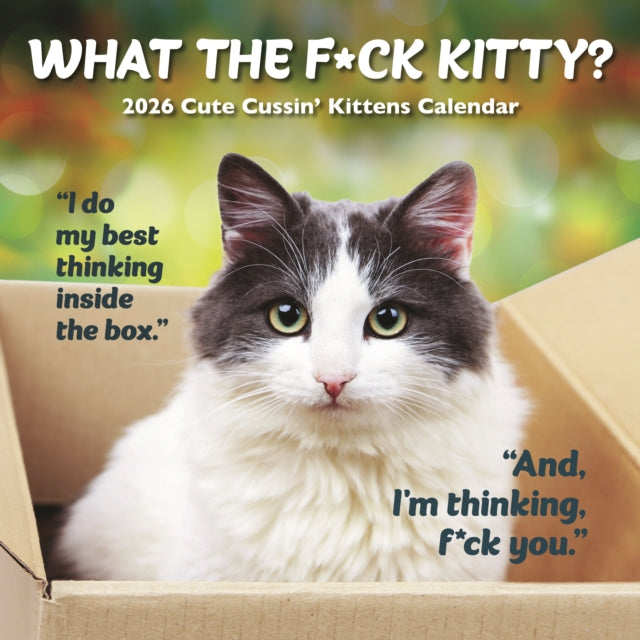 What The Fck Kitty Square Wall Sunday St