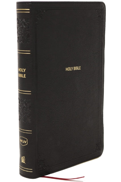 NKJV Giant Print End-of-Verse Reference Bible, Black Leathersoft, Red Letter, Comfort Print: Holy Bible
